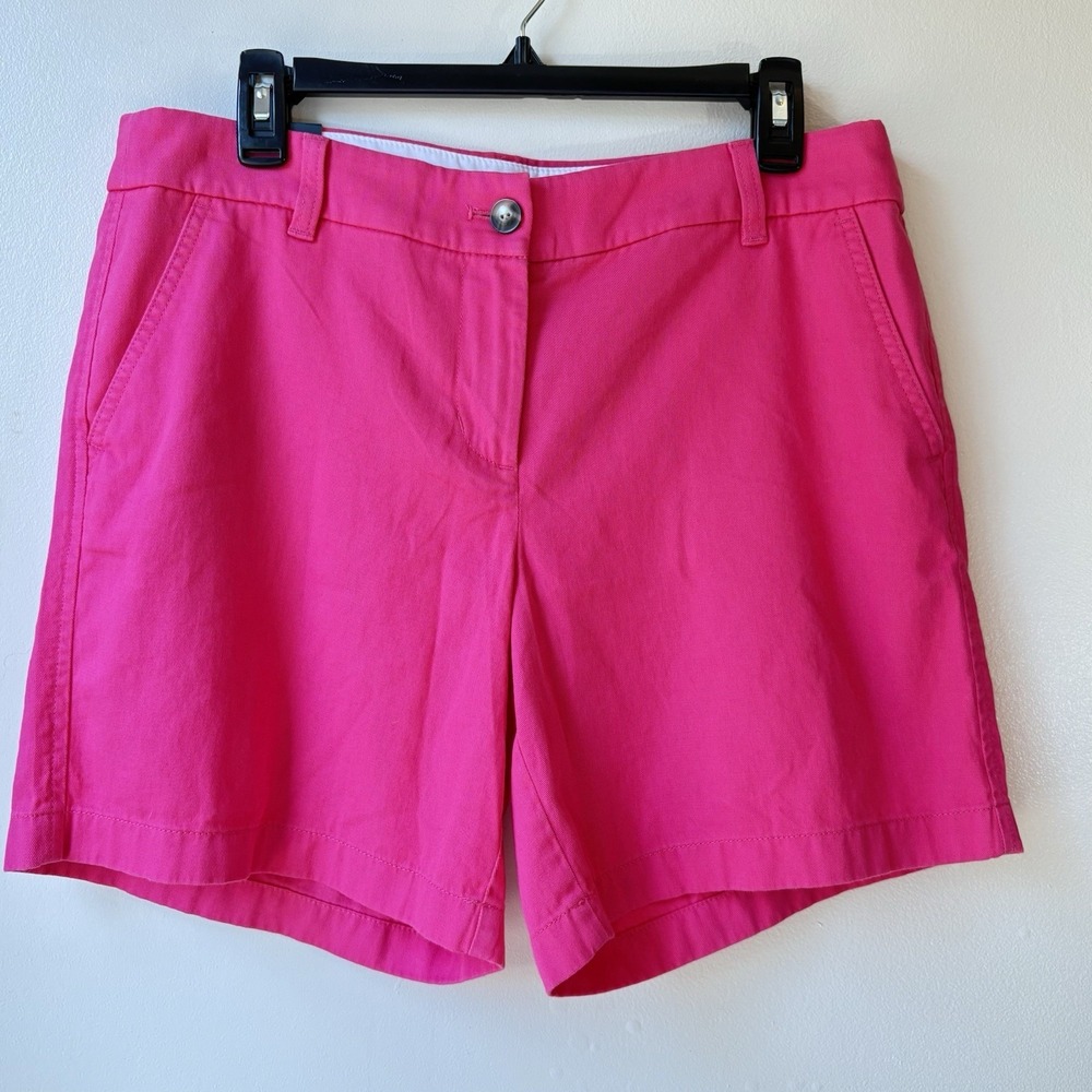 NWT J Crew 7" Cotton Shorts Size 10 Dark Pink  Beach Party Casual Classic